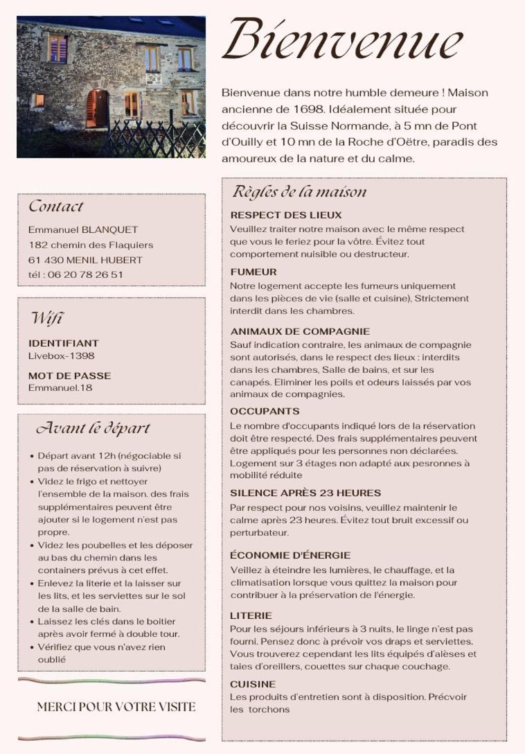 Ferienhaus De Campagne Tres Calme *